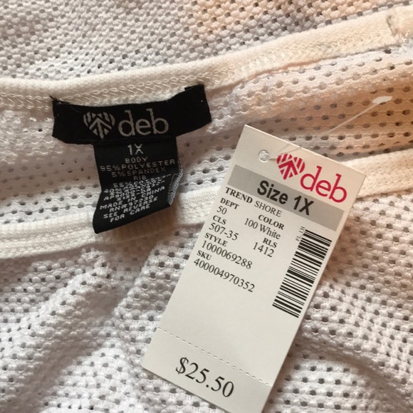 Deb mesh top white blue trim plus Sz 1x 2x 3x 3/25 - Picture 6 of 6